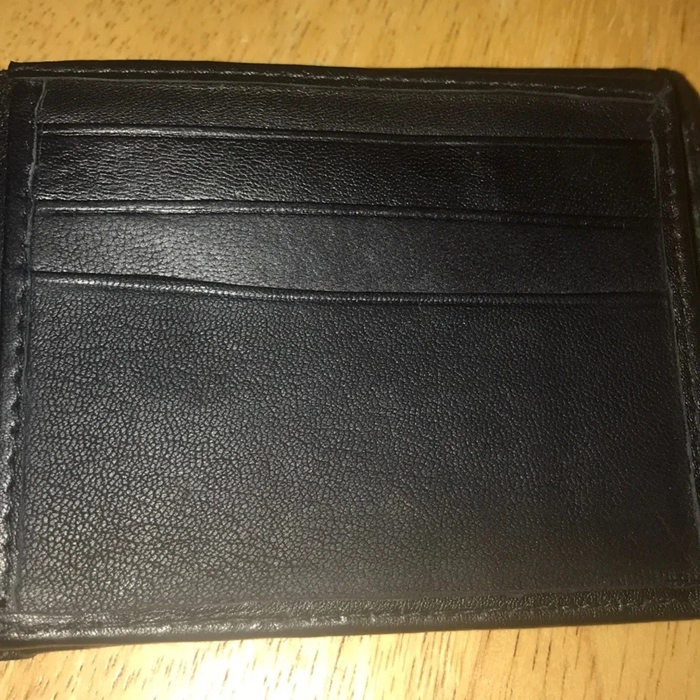 - Bi fold genuine leather wallet brown 9cc slots YL money zipper new